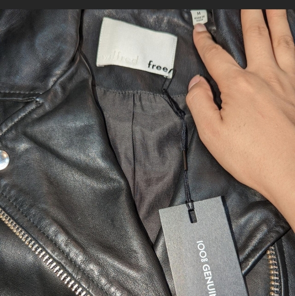 NWT ARITZIA Wilfred Free Real Leather Biker Moto Jacket - Picture 4 of 4